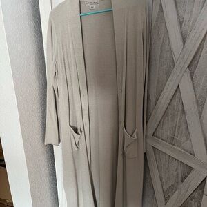Barefoot Dreams Ultralite Light Gray Cardigan Duster